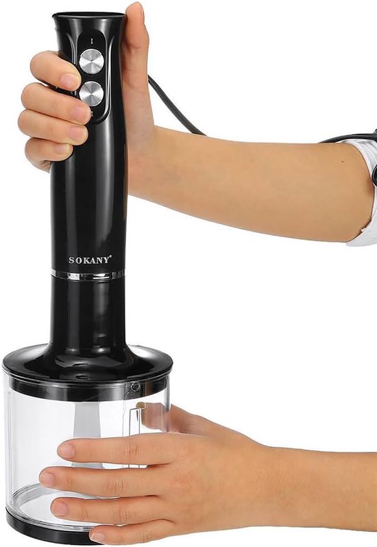 Staafmixer Set - Multifunctioneel Handblender - 500W Koperen Motor - 2 Snelheden - RVS Messen - Ergonomische Grip - Vaatwasserbestendig - 220-240V - Handmixerset - Voor Soep & Smoothies & Babyvoeding — afbeelding 3