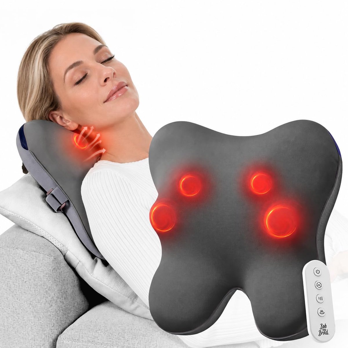 Massagekussen – Shiatsu Massager – Nek- en Rugmassage – Warmtefunctie – 3 Intensiteitsniveaus – Afstandsbediening