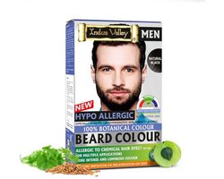 Indus Valley 100% BOTANICAL Snor-en Baardverf Zwart / Black ANTI-ALLERGISCH – Baardkleur voor Grijze Haren – Natuurlijke Baardverf – Hypoallergene Baardkleur – 100 g + 15 ml