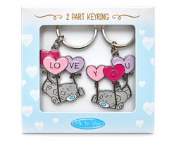 ME TO YOU Sleutelhanger LOVE - liefde - vriendschap - liggend beertje LOVE