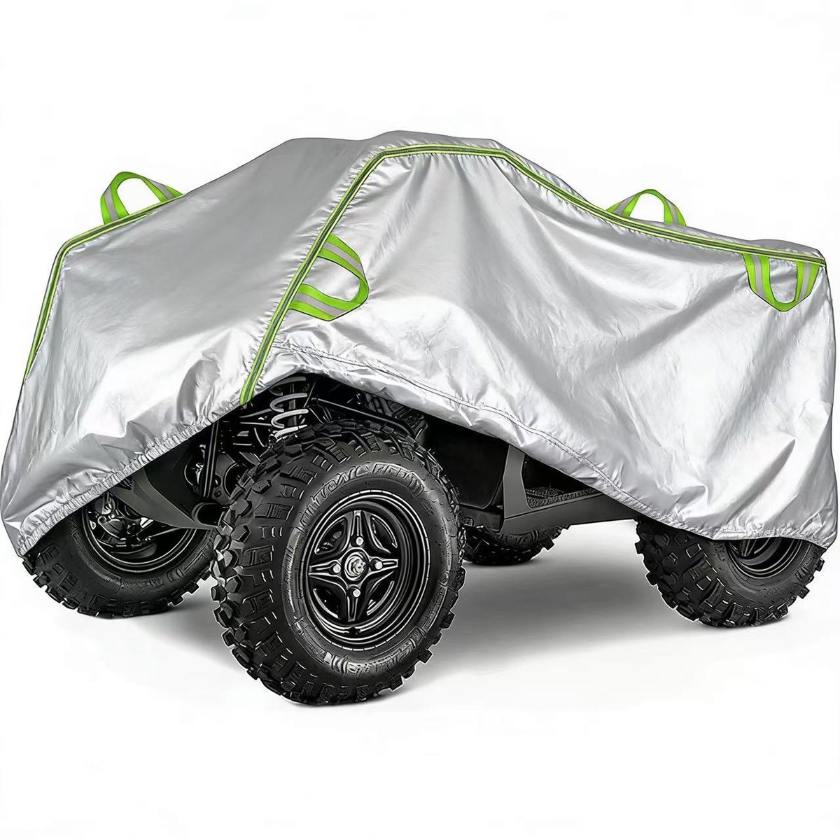 Verdikte motorhoes voor op het strand, stof-, water-, regen- en zonbestendig-XL,zilver