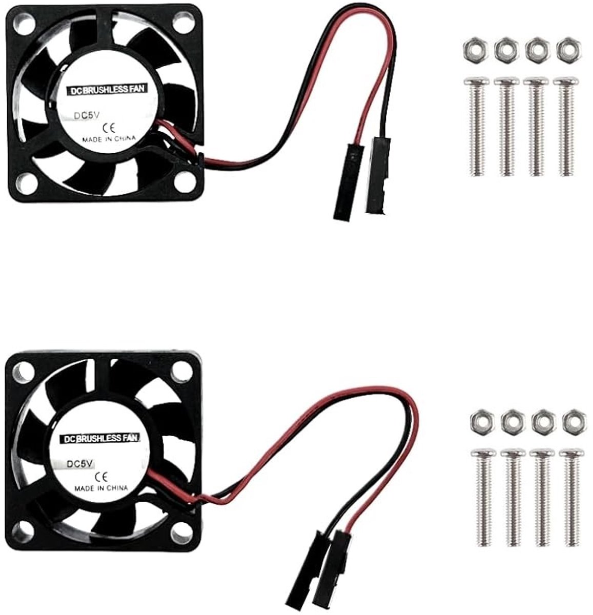 2 Stuks 30x30mm Mini Stille Koelventilator met Draad - 5V Brushless DC Ventilator voor 3D Printers en Elektronische Apparaten