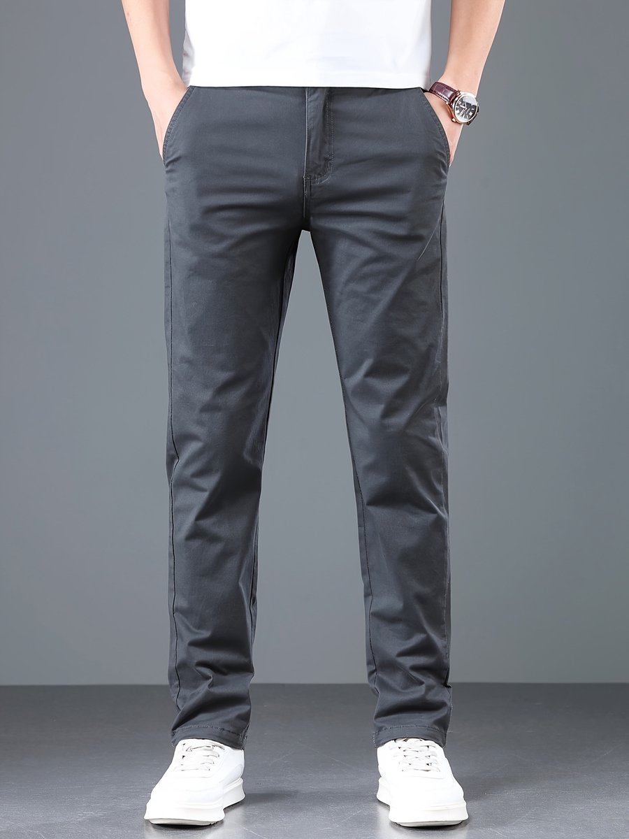 Currero Pantalon Heren Chino Regular Fit Golfbroek Nette Broek Met Elastische Tailleband Volwassenen XXXS Grijs