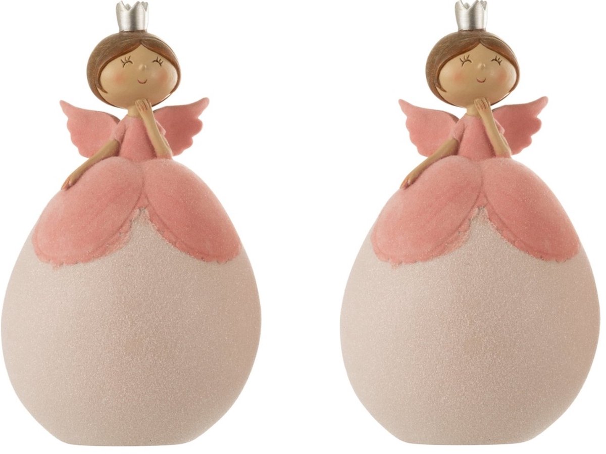 J-Line Engel Bol Poly Roze Large