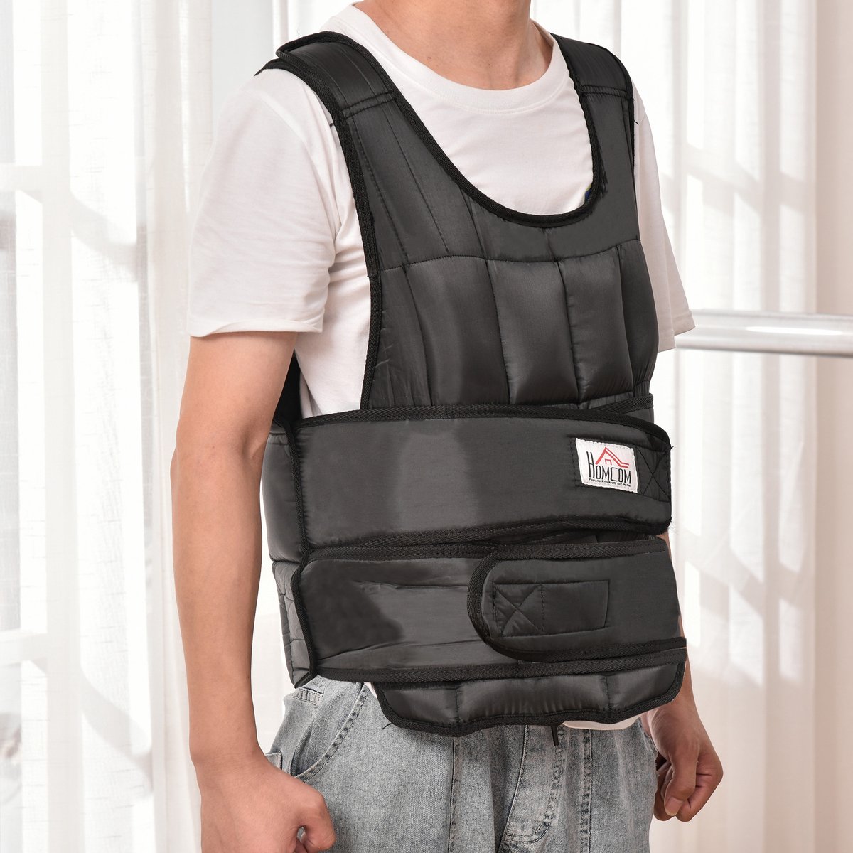 MODFU - Gewichtsvest - Verstelbaar - 30 Kg - Voor Krachttraining - Oxford - Zwart