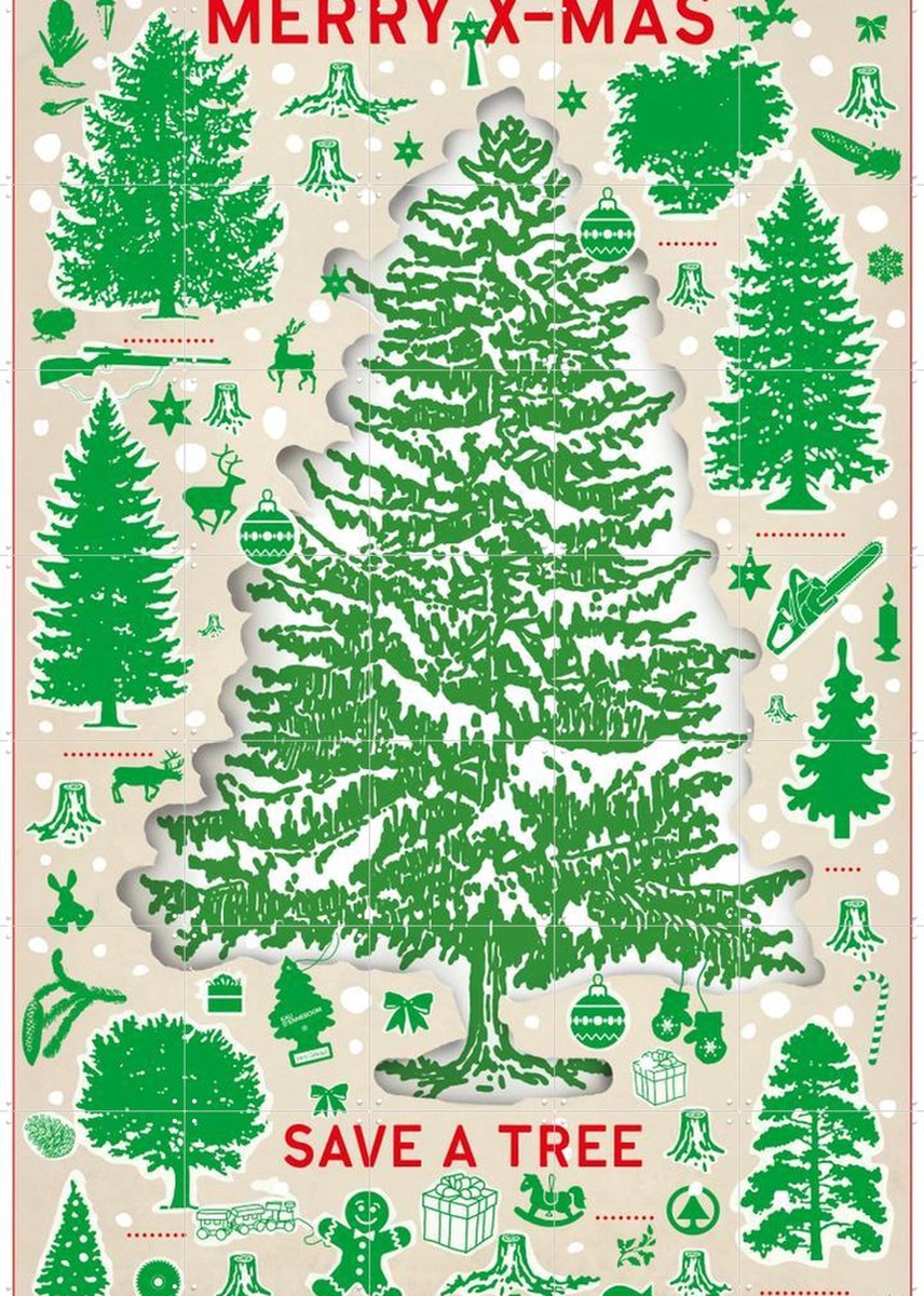 IXXI Save a Tree II, Studio Boot - 100 x 140 cm - Gratis ophangtool - Grote wanddecoratie en posters - Illustraties, Speels, Vintage, Grafisch