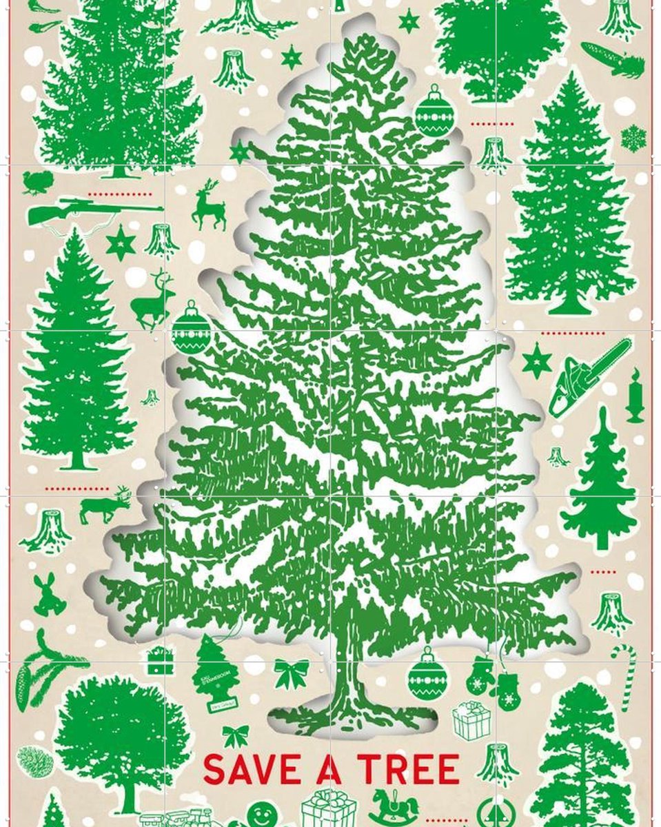 IXXI Save a Tree II, Studio Boot - 80 x 100 cm - Gratis ophangtool - Grote wanddecoratie en posters - Illustraties, Speels, Vintage, Grafisch Ontwerp
