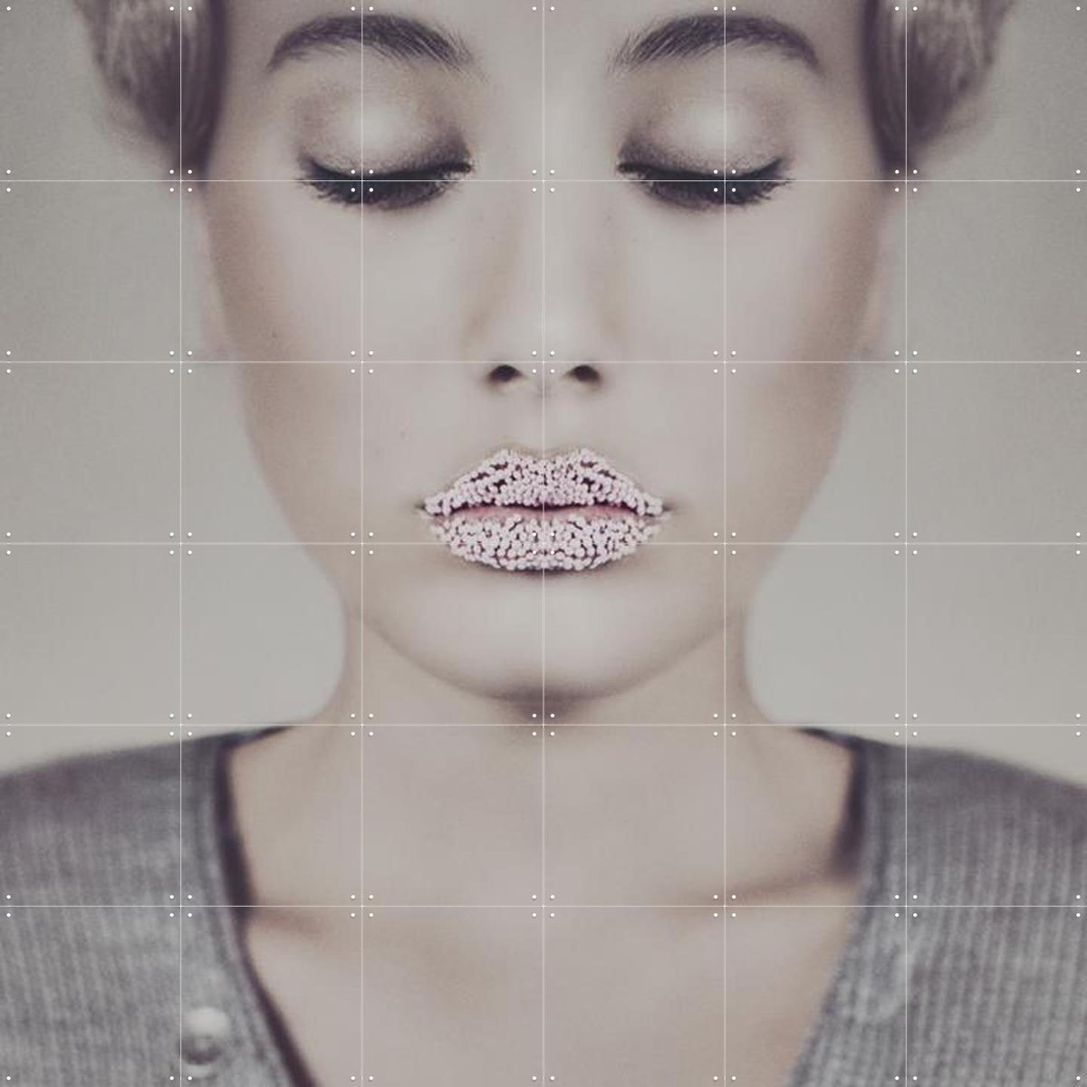 IXXI Sugar Lips, STUDIO HANNAH LEMHOLT - 120 x 120 cm - Gratis ophangtool - Grote wanddecoratie en posters - Fotografie, Woonkamer, Slaapkamer