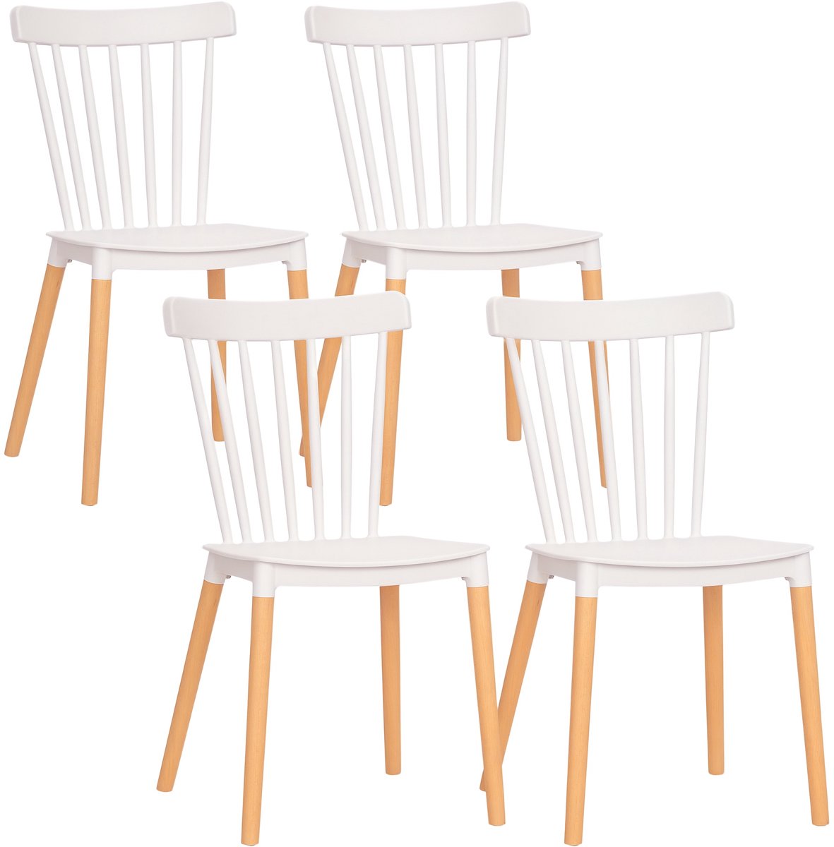 HOMCOM-Eetkamerstoel-PP-48x52,5x83cm-Wit