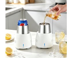 Beverage Cooler Electric Cup Plate Accessories with Aluminum Mug 350ml White