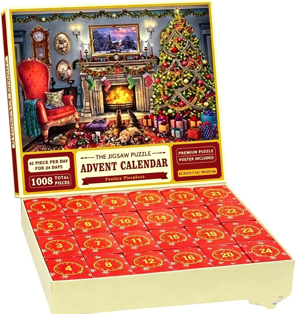 Casalora Kerst Adventskalender - Puzzel - 1000 Stukjes - 24 Dagen - G