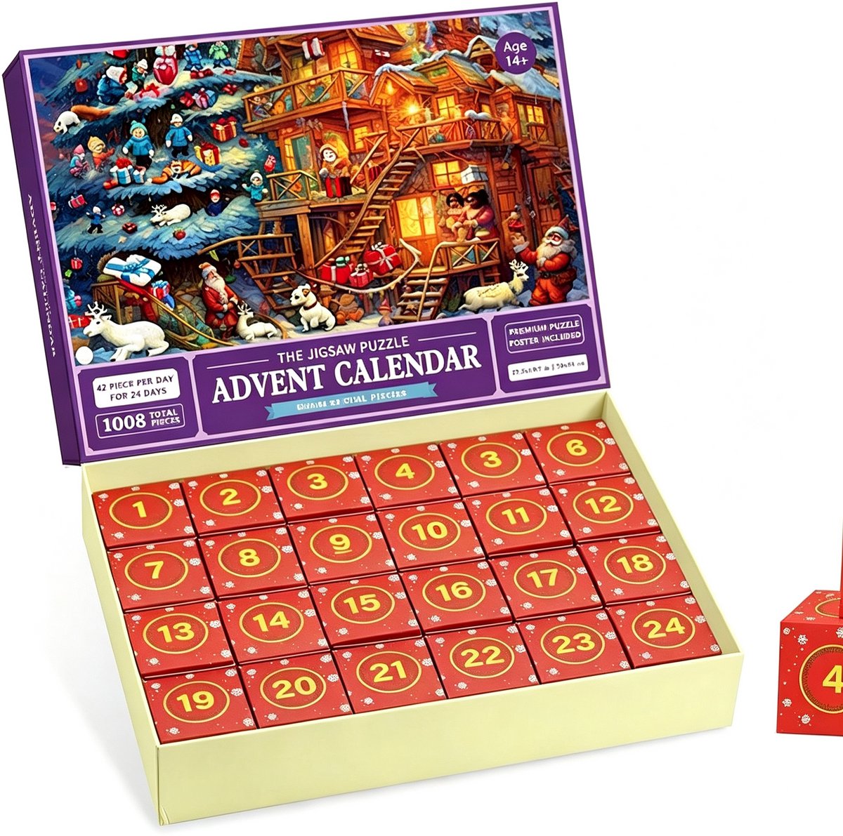 Casalora Kerst Adventskalender - Puzzel - 1000 Stukjes - 24 Dagen - J