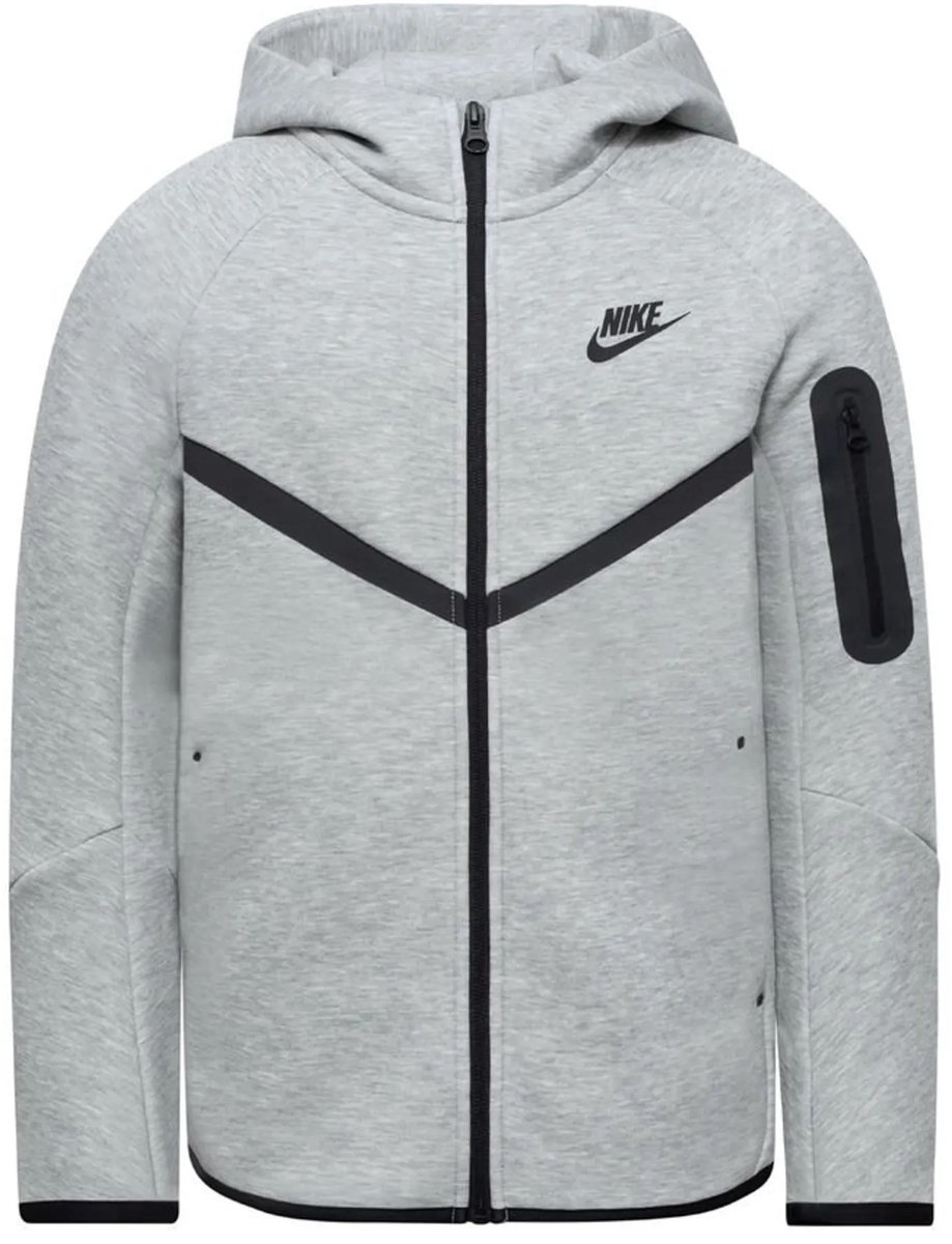 Nike Sportswear Tech Fleece Full-Zip Kids Hoodie Dark Heather Grijs