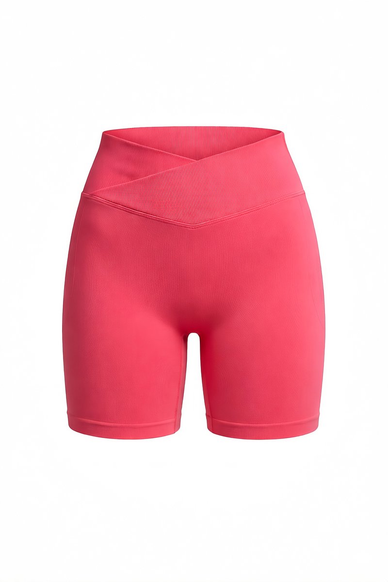 Empire Embodied Venus Short Dames - High Waist Naadloos Squat Proof - Scrunch Yoga Short en Fitness Short - Gerecycled Polyamide - Roze - Maat L