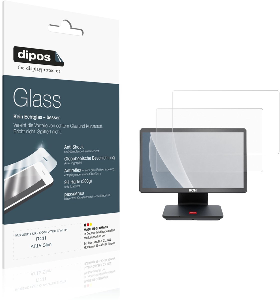 dipos – 2x Matte Pantserfolie geschikt voor RCH AT15 Slim | 9H Screenprotector