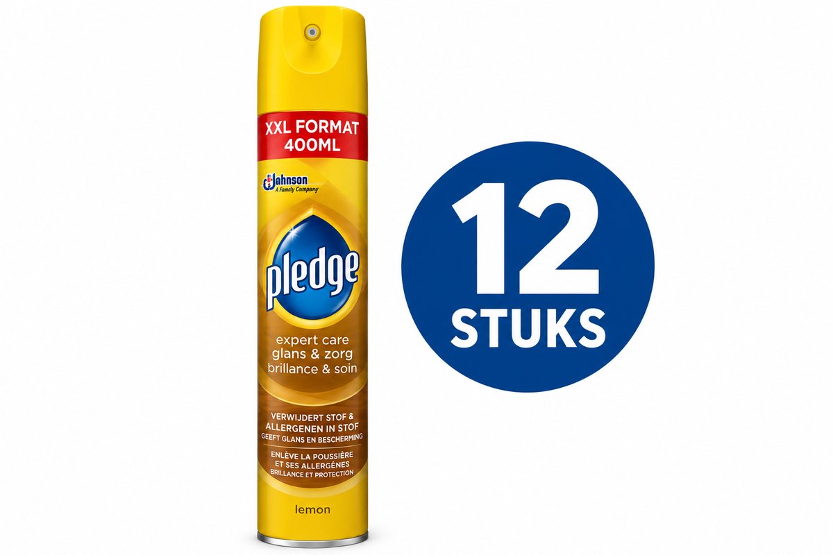 Pledge Glans & Zorg Classic Meubelspray – 12x400 ml – Voor Glans & Verzorging