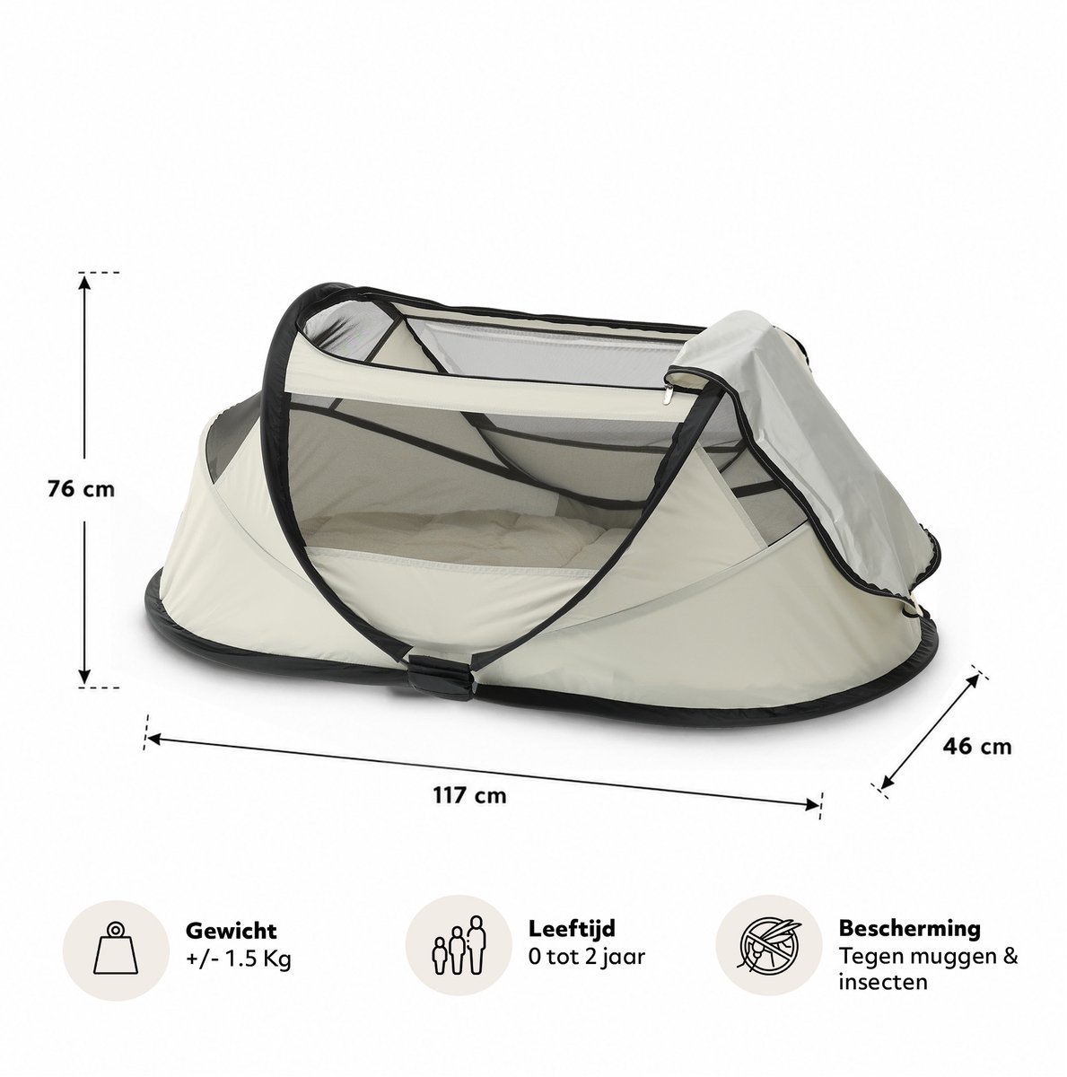 Deryan BabyBox Campingbedje - baby tentje - Ivory – foto 8