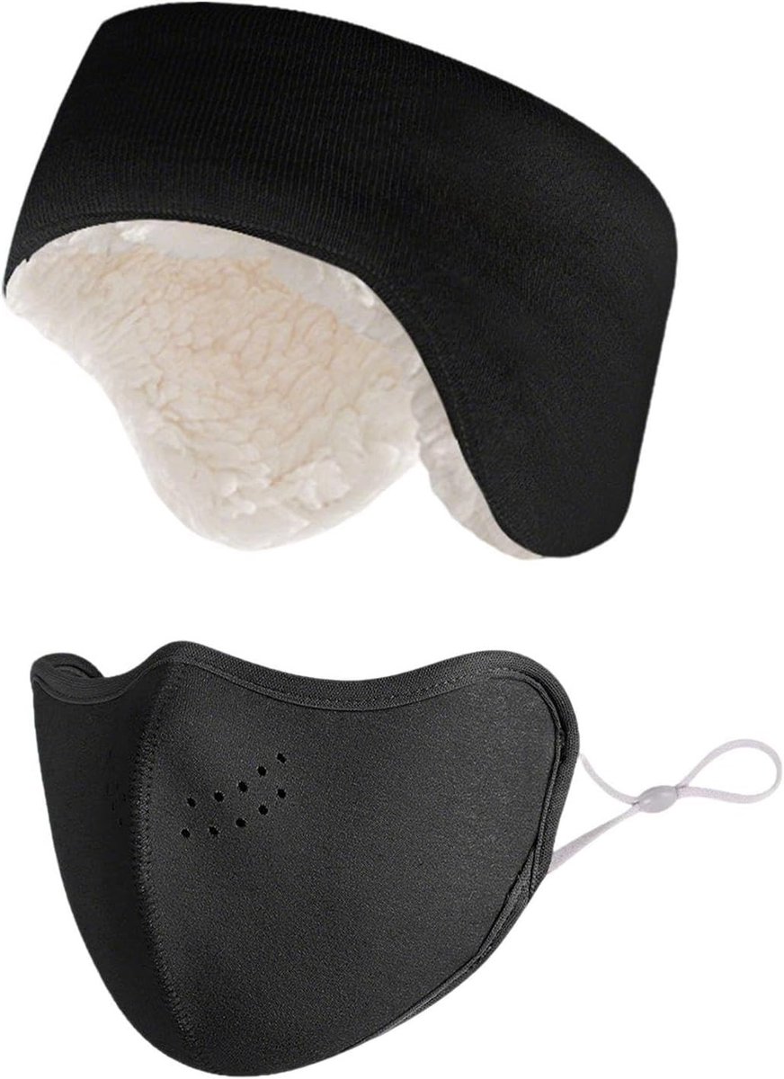 Outdoor Ski Oorbeschermers en Warm Masker Set, Winddicht en Versterkt voor Wandelen en Fietsen, Ideaal voor Koude Weersomstandigheden