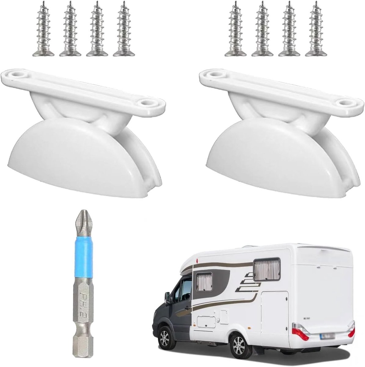 Twee paar deurblokken voor caravans en motorhomes, T-vormige deurstoppers voor camping en buitengebruik