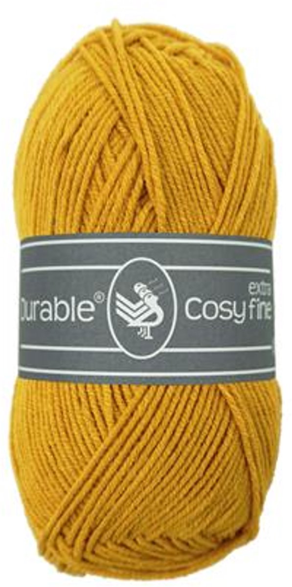 5 x Durable Cosy extra fine - katoen en acrylgaren - Curry (2211) - haakgaren/breigaren - naald 3 a 3,5mm