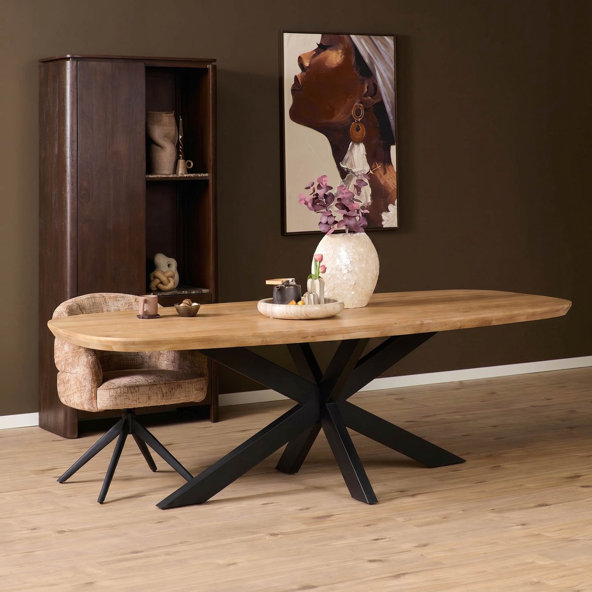 Starfurn Eettafel Madison - Deens Ovaal Naturel Hout - 240x110x76cm