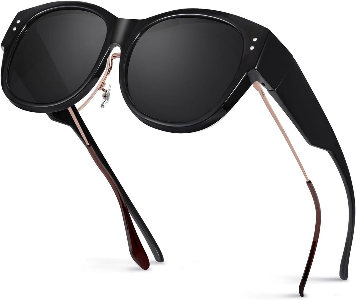 Polariserende zonnebril over bril met 100% UV400 bescherming, trendy unisex design voor optimaal comfort en stijl