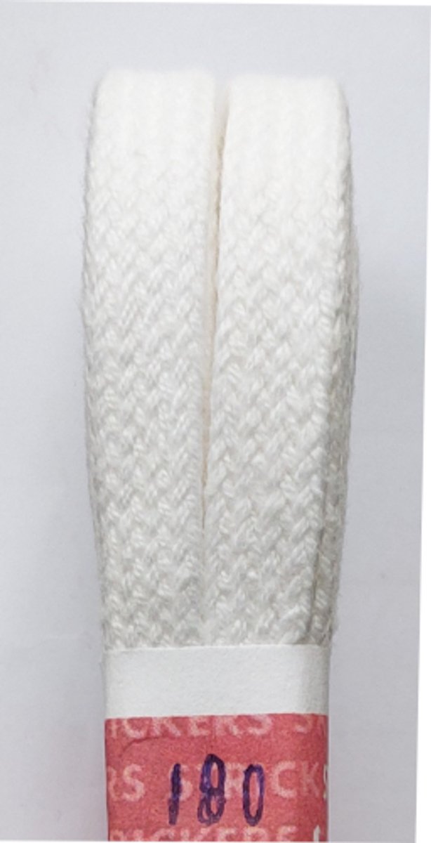 Strickers Veter - Wit - Plat - Lengte 180 cm - Breedte 8 mm - Schoenveter