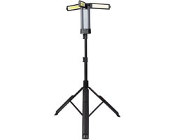 Werckmann LED Werklamp op Statief – 1000 Lumen – Verstelbaar 77-121 cm – 3 Verstelbare LED Panelen – Oplaadbaar – Binnen & Buiten
