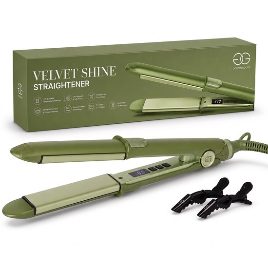 Welltop Velvet Shine Stijltang met Ionische Anti-Frizz Functie - Welltop Intelligent Appliance Co., - €29,95
