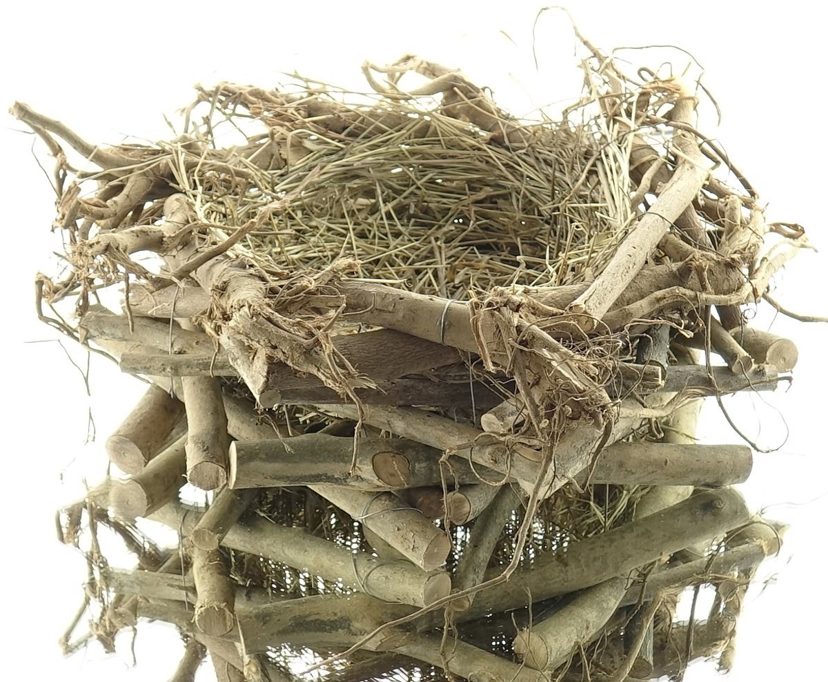 Scheulen paasnest natuurlijke materialen hout en stro 32cm