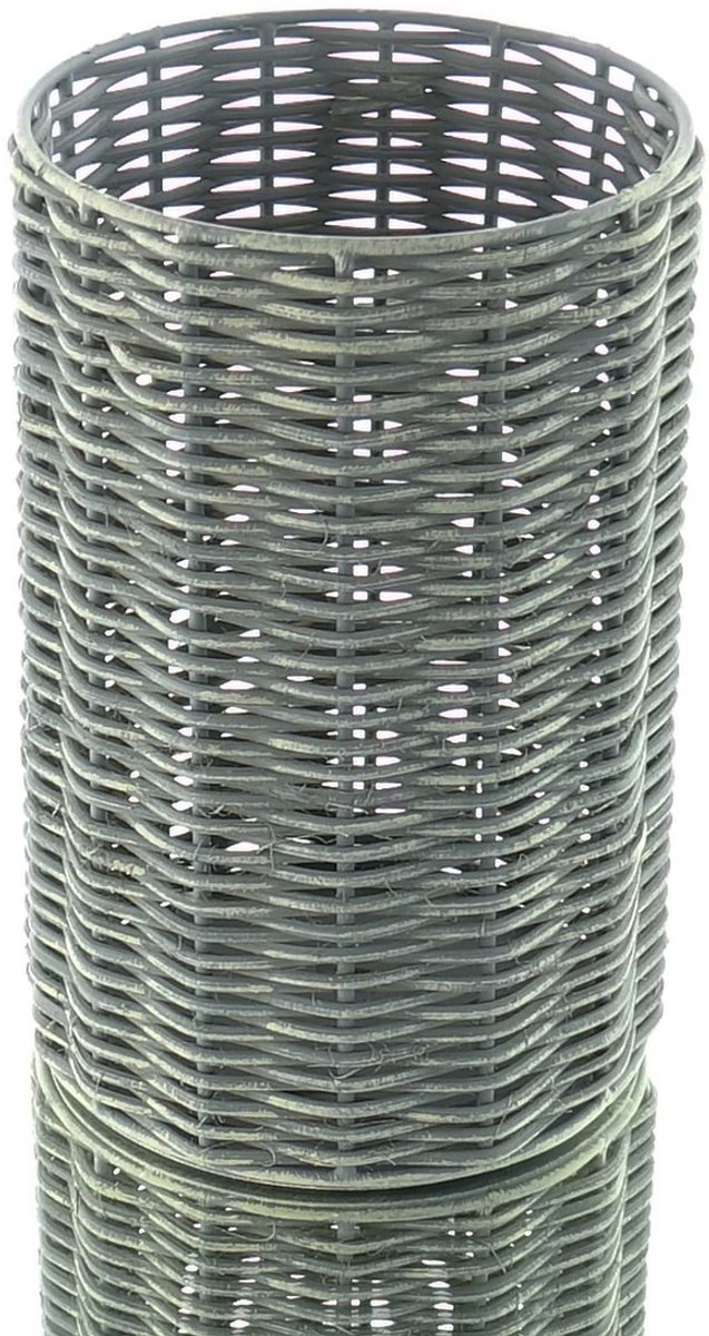 Riffelmacher Lantaarn L Grijs Gevlochten Hout Metalen Frame Ø 14 cm