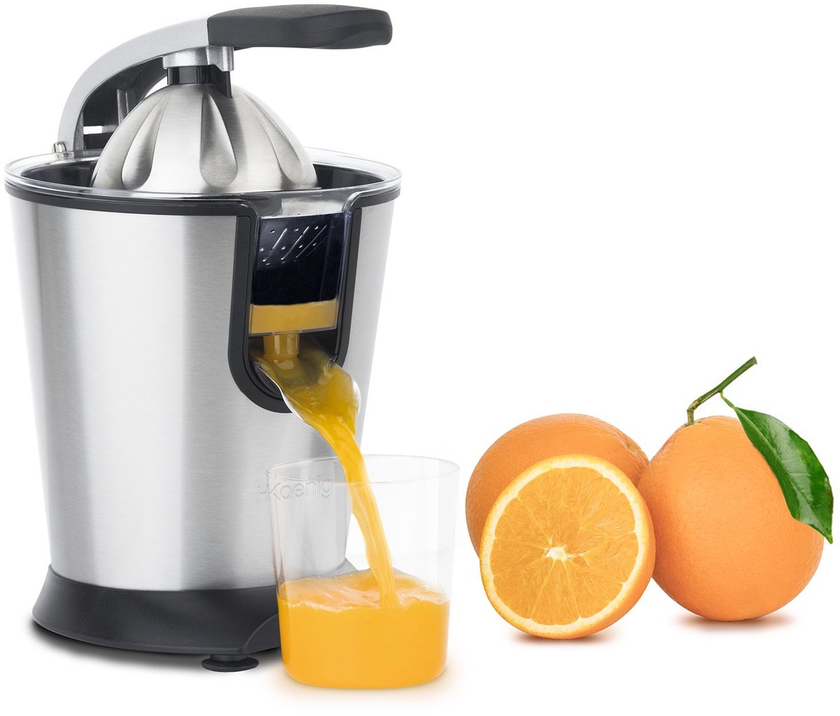 Elektrische Citruspers 160W Met Hendel Professionele Fruitpers RVS Behuizing Druppelvrij 1 L