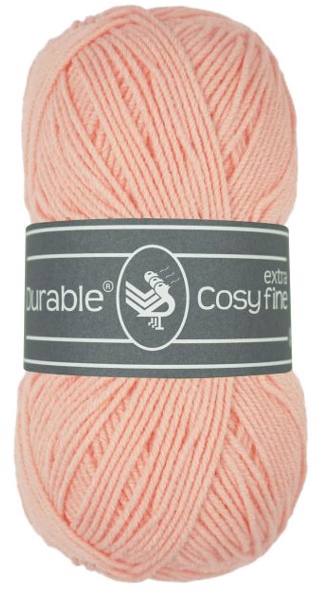 5 x Durable Cosy extra fine - katoen en acrylgaren - Peach (211) - haakgaren/breigaren - naald 3 a 3,5mm