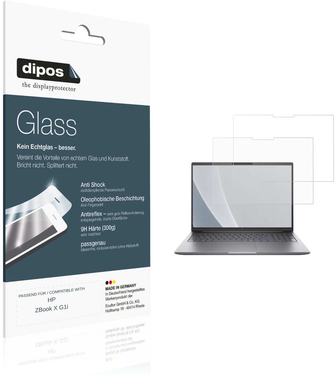 dipos – 2x Matte Pantserfolie geschikt voor HP ZBook X G1i | 9H Screenprotector