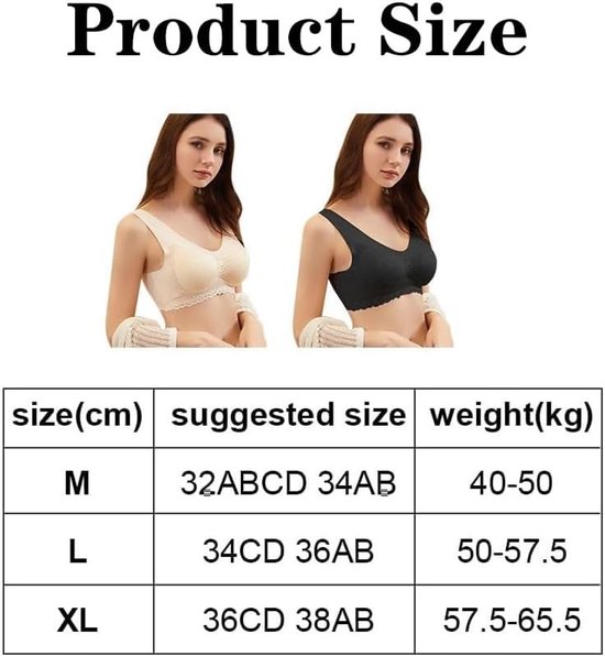 Comfortabele Dames BH zonder Beugels - 2 Stuks, Grote Maten, Naadloze Push-Up, Volledige Bedekking, Dagelijks Gebruik, Zachte Ondersteuning — afbeelding 5