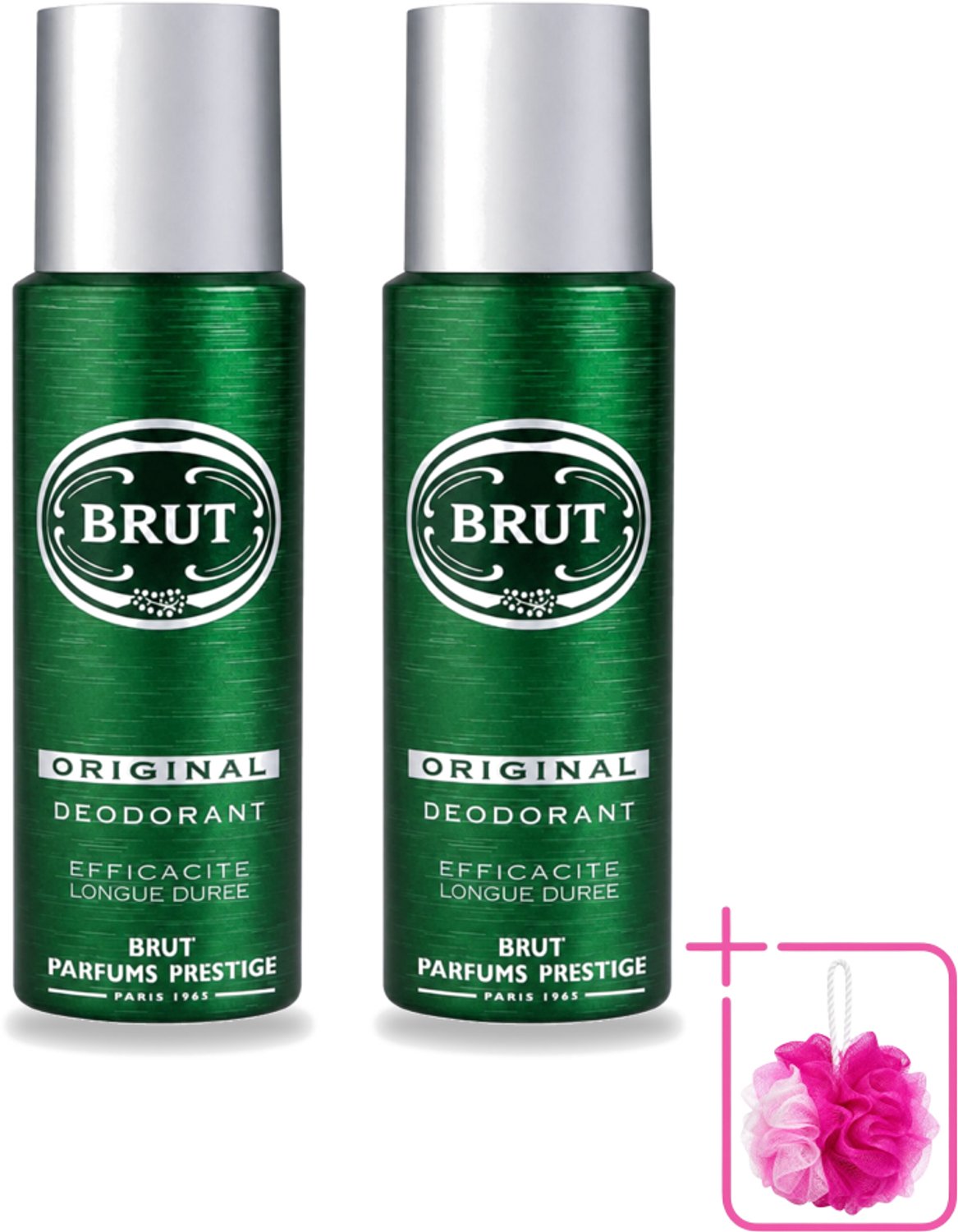 2 x Brut - Deodorant - Spray - Original - Langdurige frisheid - 200ml - Bulkverpakking - Deodorant spray - Douchemop - Lichaamsgeur