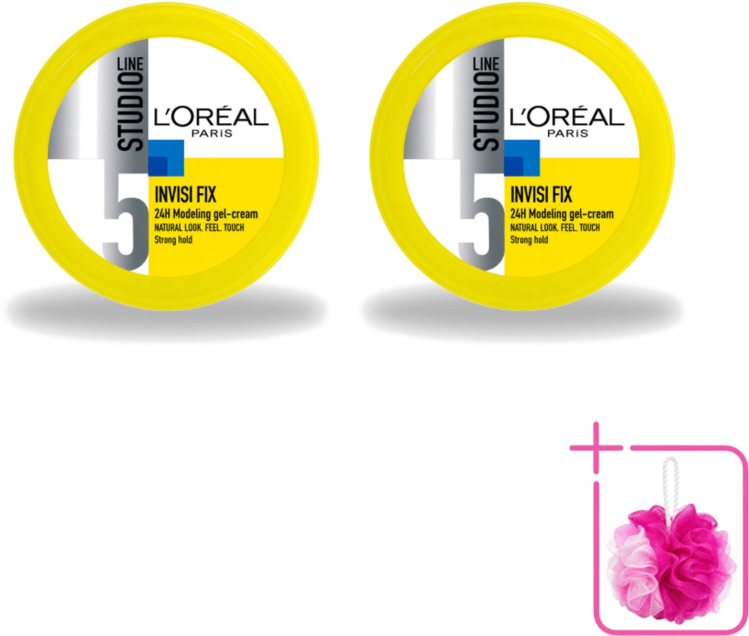 2 x L'Oréal Paris - Gel - Studio Line - Invisi Fix - 24H Clean Modeling Gel Crème - 150 ml - Bulkverpakking - Haarkleur - Haarkleur vasthouden