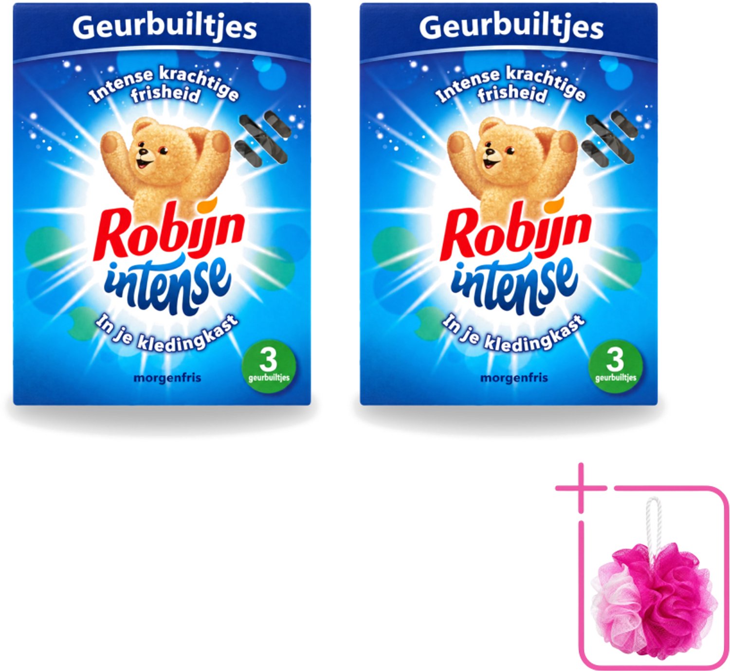 2 x Robijn - Intense - Geurbuiltjes - Langdurige Geur - Intense Frisheid - 3 Geurbuiltjes - Bulkverpakking - Geur in kleding - Douchemop - Frisheid kleding