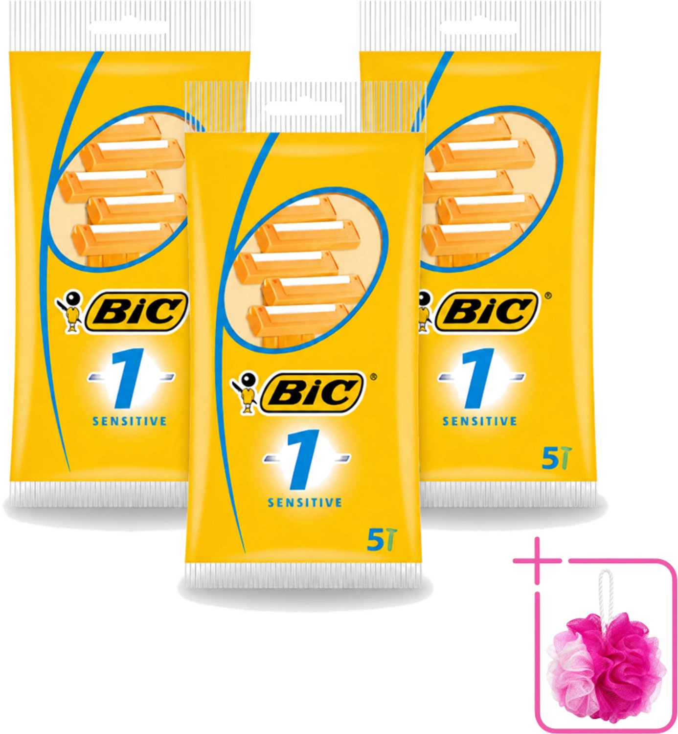 3 x Bic - Scheermesjes - Sensitive - Enkel Mesje - Wegwerpmesjes - 5 Scheermesjes - Bulkverpakking - Gevoelige huid - Wegwerpscheermes