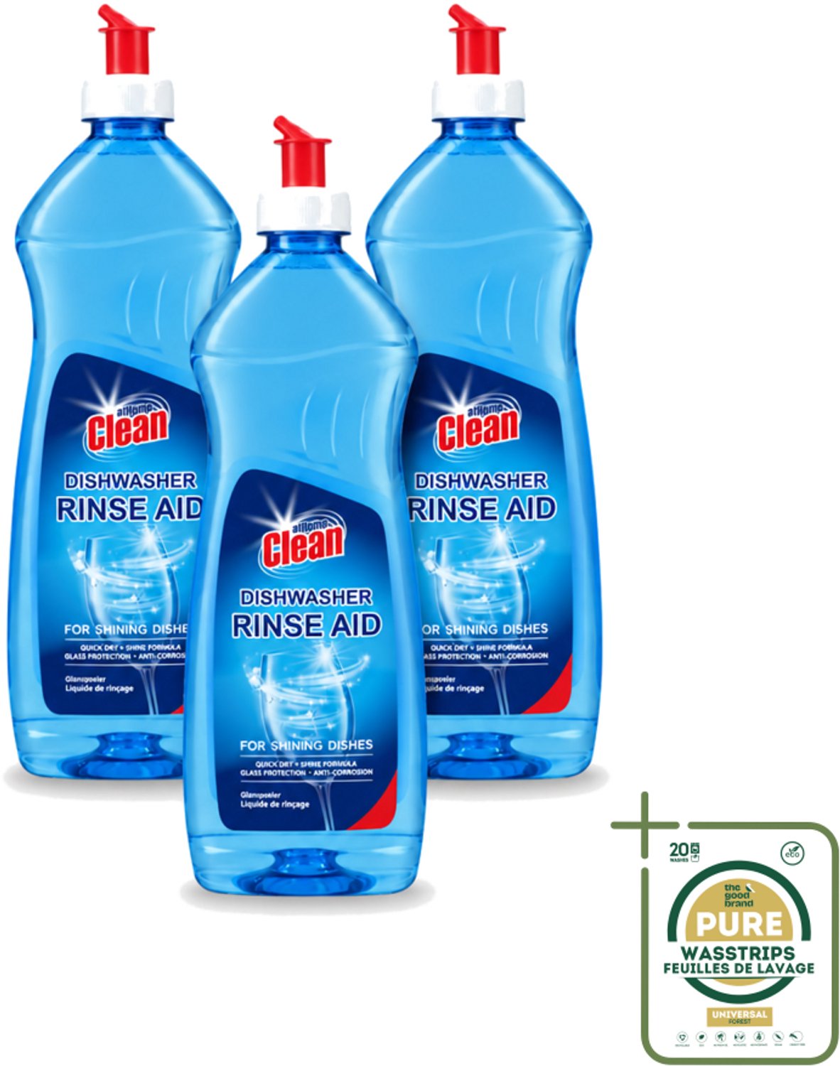 3 x At Home - Clean - Vaatwasser Glansspoelmiddel - Glasbeschermend - 500 ml - Vaatwasser Glansspoelmiddel - Glansspoelmiddel Vaatwasser - Glasbeschermend Vaatwasser - Vaatwasser Anti-corrosie - Vaatwasser Droogproces