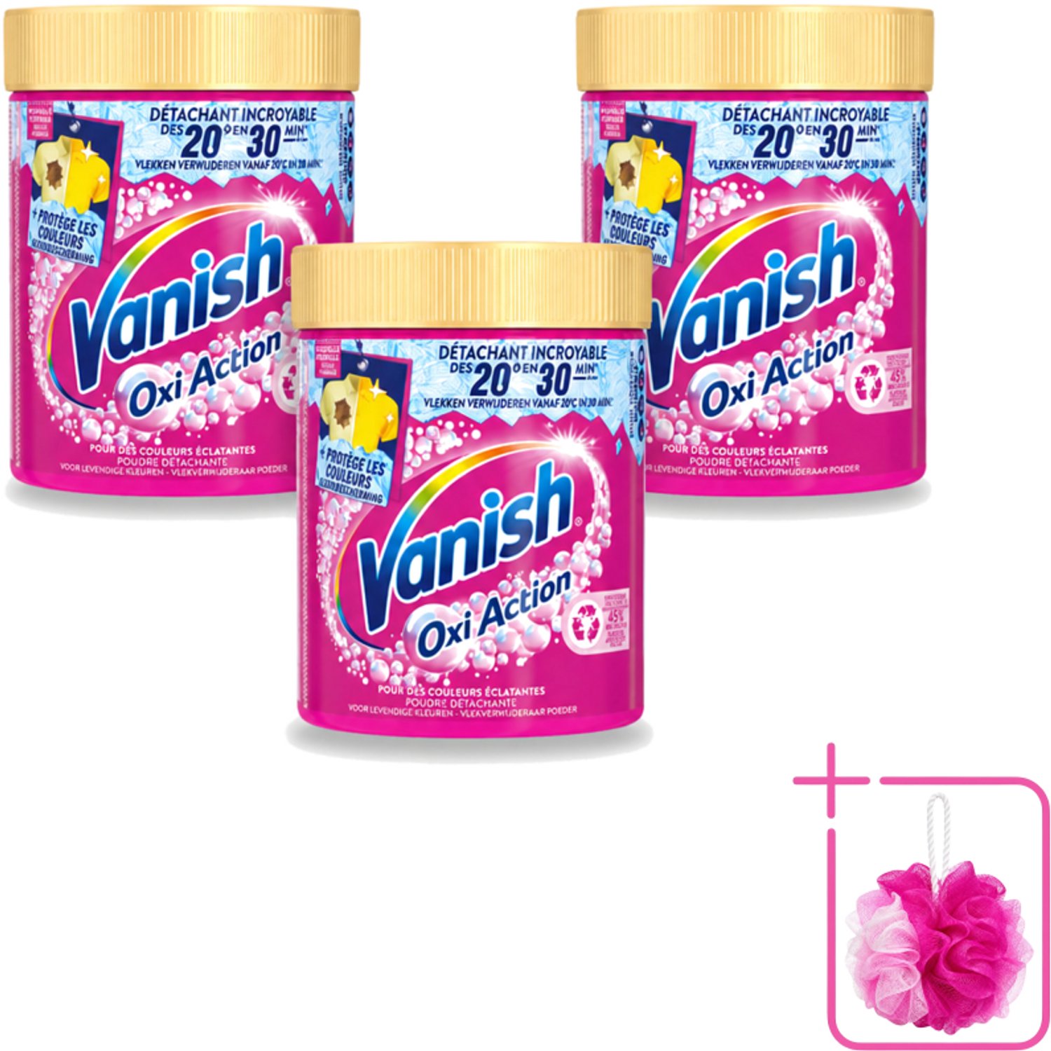 3 x Vanish – Wasbooster Poeder – Oxi Action Gekleurde Was – 470 g - Bulkverpakking - Wasbooster - Douchemop - Kleurbehoud