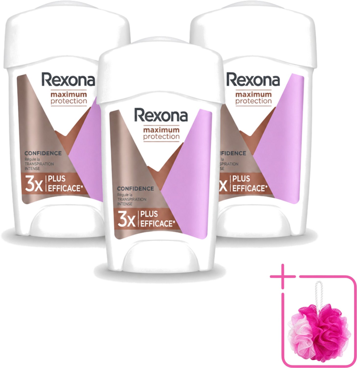 3 x Rexona Women – Anti-Transpirant Stick – Maximum Protection Confidence – 45 ml - Bulkverpakking - Anti-transpirant - Zweetbehandeling