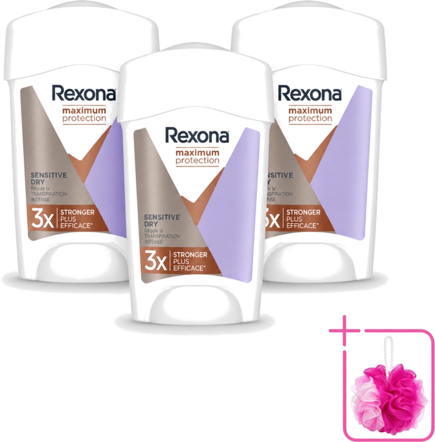 3 x Rexona Women – Anti-Transpirant Stick – Maximum Protection Sensitive Dry – 45 ml - Bulkverpakking - Anti-transpirant - Zweetbehandeling
