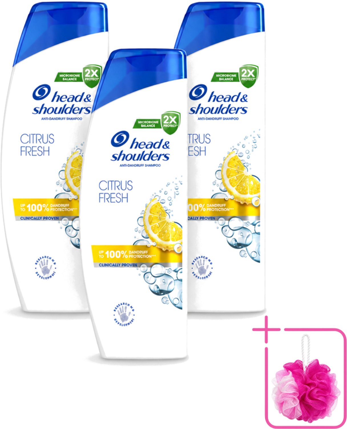 3 x Head & Shoulders - Shampoo - Citrus Fresh - 250ml - Bulkverpakking - Citrus Fresh Shampoo - Douchemop - Anti-roos shampoo