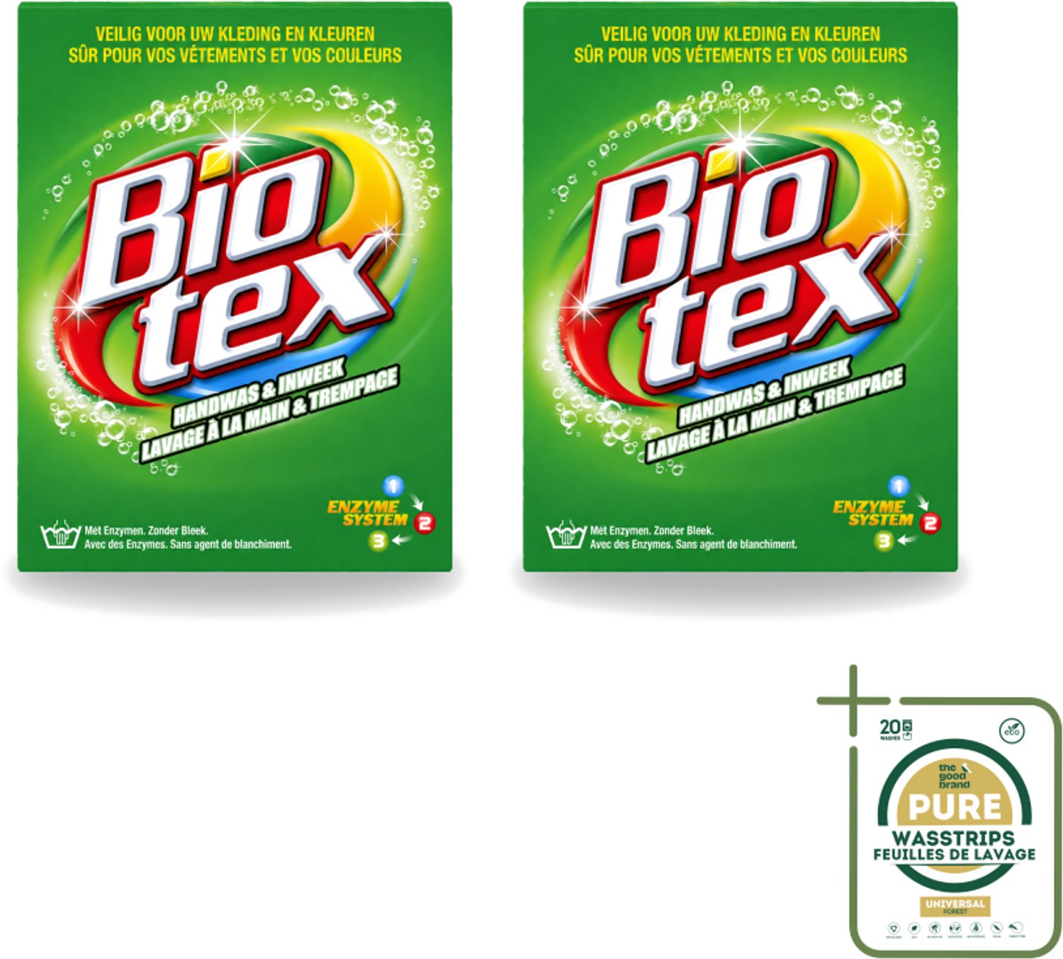 2 x Biotex - Waspoeder - Handwas & Inweek - Actieve Biologische Enzymen - 720 g - Wasstrips - Handwas - Inweek Waspoeder - Biologische Enzymen - Natuurlijke Wasmiddelen - Veilig Voor Stof