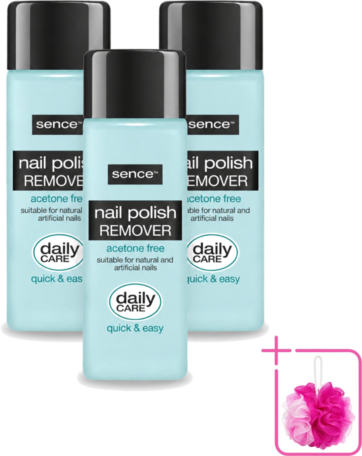 3 x Sence - Acetonvrij - Nagellakremover - Pompflacon - 175 ml - Bulkverpakking - Nagellak verwijderen - Douchemop - Acetonvrije nagellakremover