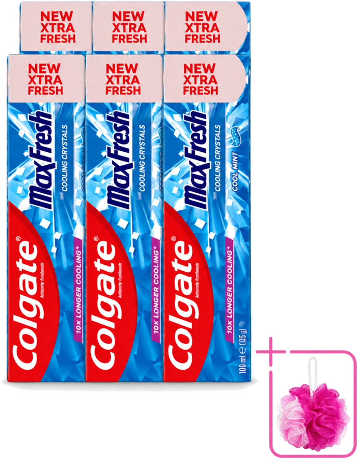 6 x Colgate - Max Fresh - Cool Mint - Tandpasta - 100ml - Bulkverpakking - Tandpasta - Douchemop - Frisse adem