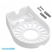 Muurbeugel geschikt voor TP-Link Deco BE63 BE65 BE10000 Mesh WiFi 6 en 7 Wandhouder | Stevige en Hitte Bestendige Muur Beugel | Houder Wall Mount - Inclusief Bevestigingsmateriaal - Wit - VectorX3D®