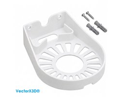 Muurbeugel geschikt voor TP-Link Deco BE63 BE65 BE10000 Mesh WiFi 6 en 7 Wandhouder | Stevige en Hitte Bestendige Muur Beugel | Houder Wall Mount - Inclusief Bevestigingsmateriaal - Wit - VectorX3D®
