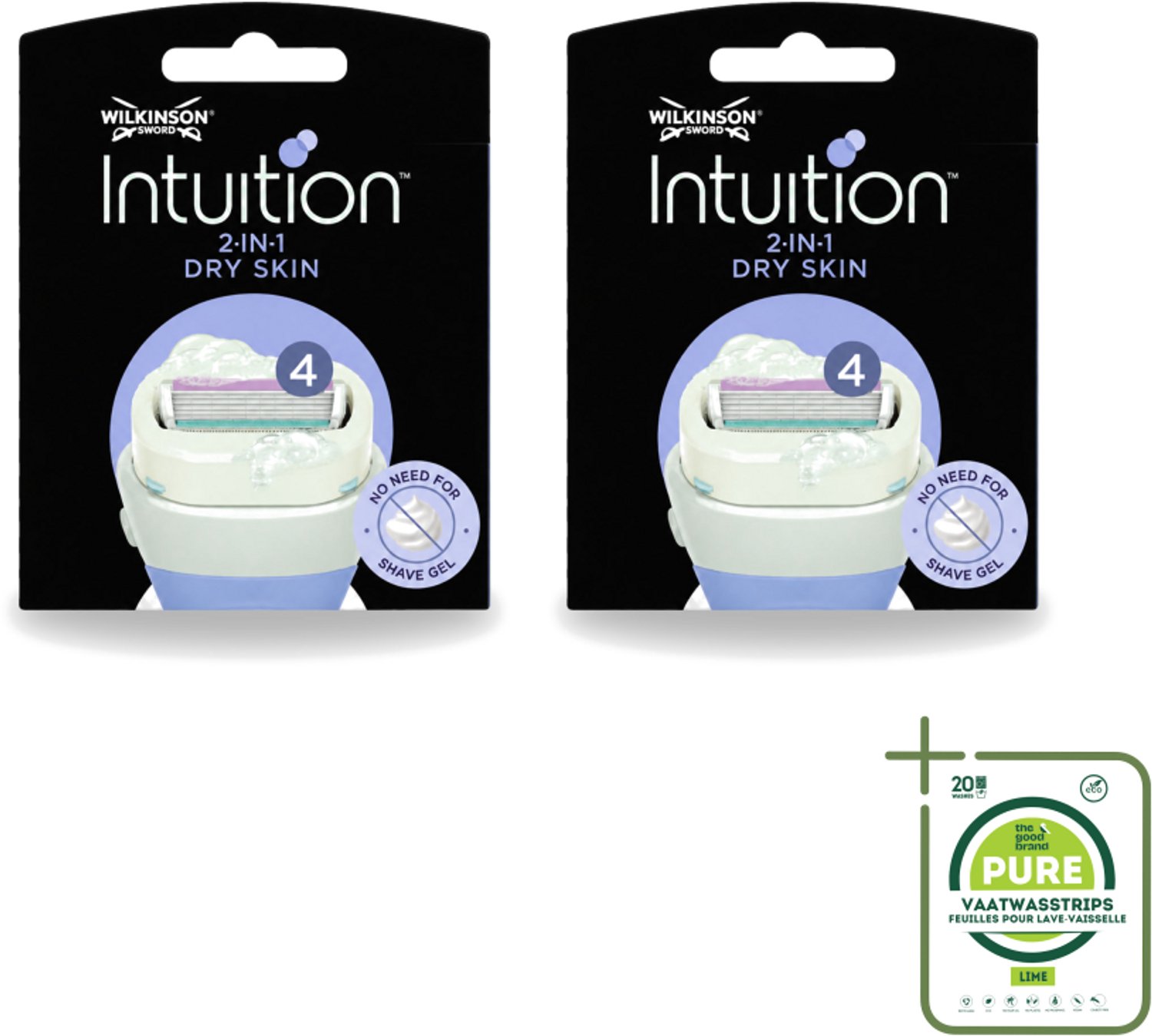 2 x Wilkinson – Scheermesjes – Intuition Dry Skin Coconut Milk & Almond Oil – 3 Scheermesjes - Grootverpakking - Scheermesje Droge Huid - Kokosmelk Scheermesje - Amandelolie Scheermesje - Verzorgend Scheermesje - Schuimende Scheermesjes